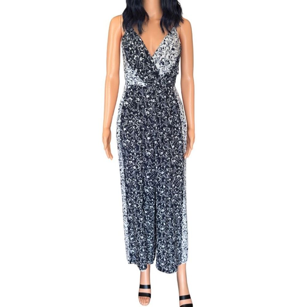 Tanya Taylor Navy and White Printed Sleeveless Jumpsuit - Picture 7 of 10